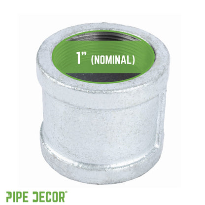 1 in. Galvanized Iron Coupling PIPE DECOR