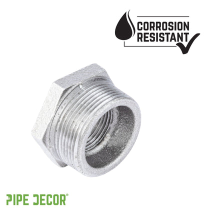 1 1/2 in. x 1 in. Galvanized Iron Bushing PIPE DECOR