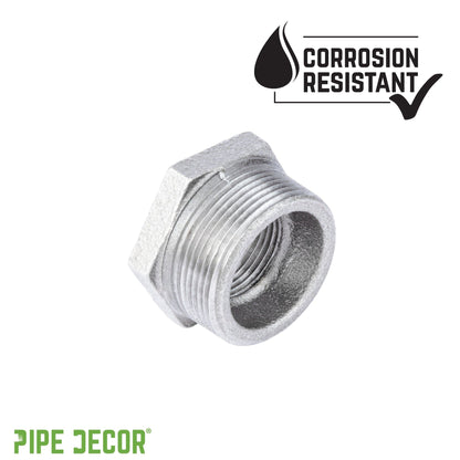 1 1/2 in. x  3/4 in. Galvanized Iron Bushing PIPE DECOR