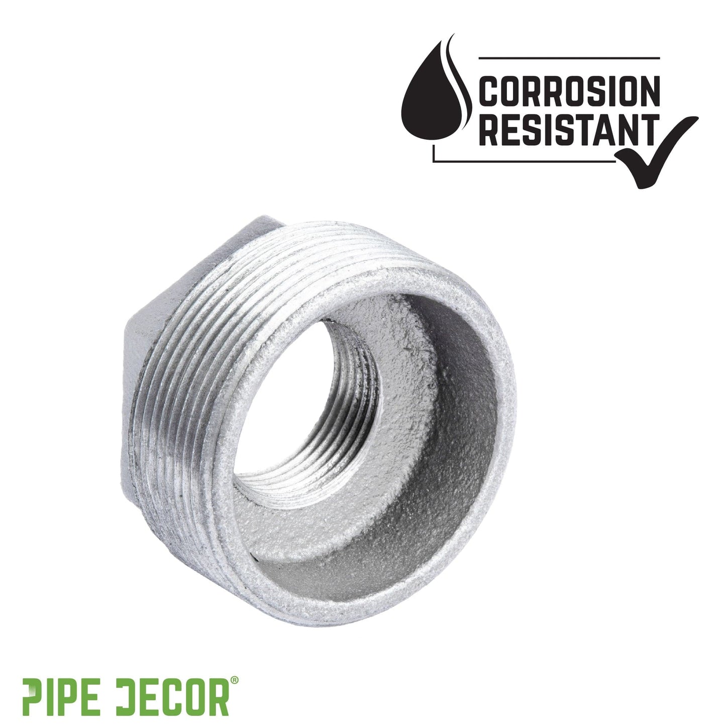 1 1/4 in. x 1/4 in. Galvanized Iron Bushing PIPE DECOR