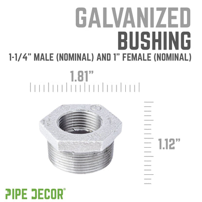1 1/4 in. x 1 in. Galvanized Iron Bushing PIPE DECOR