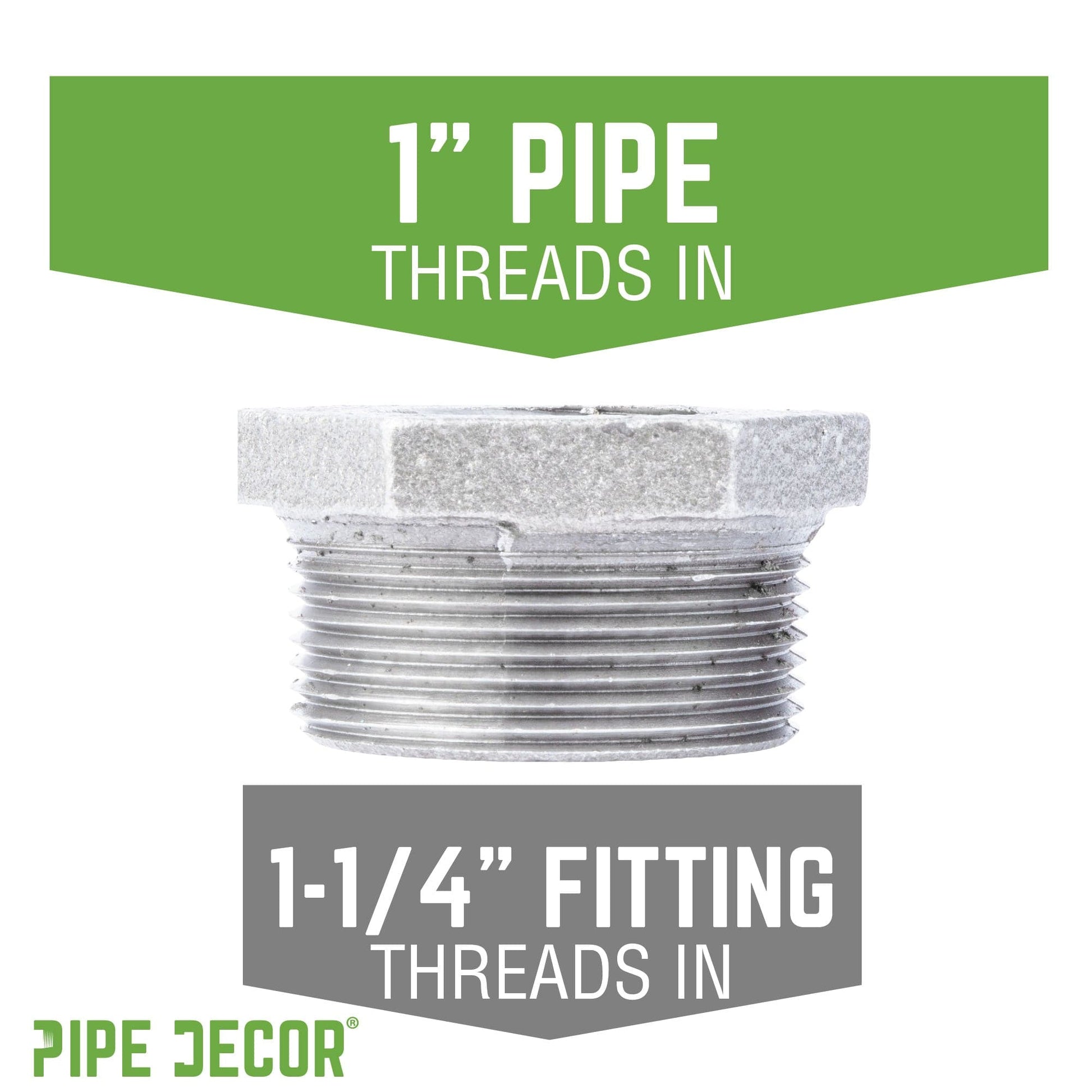1 1/4 in. x 1 in. Galvanized Iron Bushing PIPE DECOR