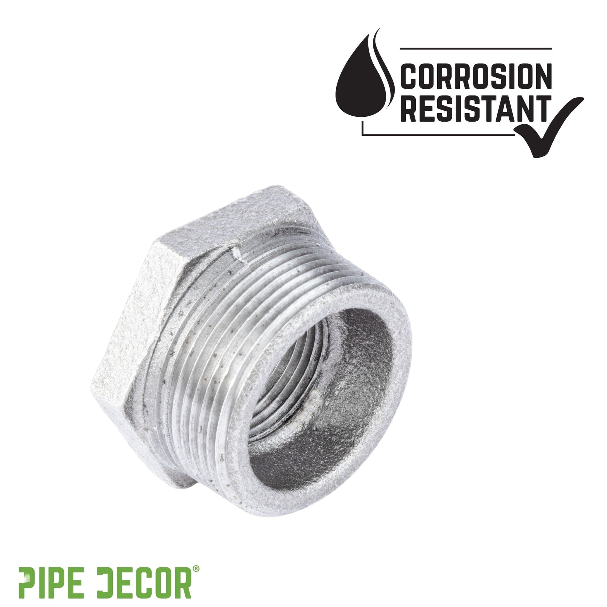 1 1/4 in. x 1 in. Galvanized Iron Bushing PIPE DECOR