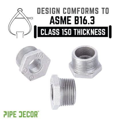 1 1/4 in. x 3/4 in. Galvanized Iron Bushing PIPE DECOR