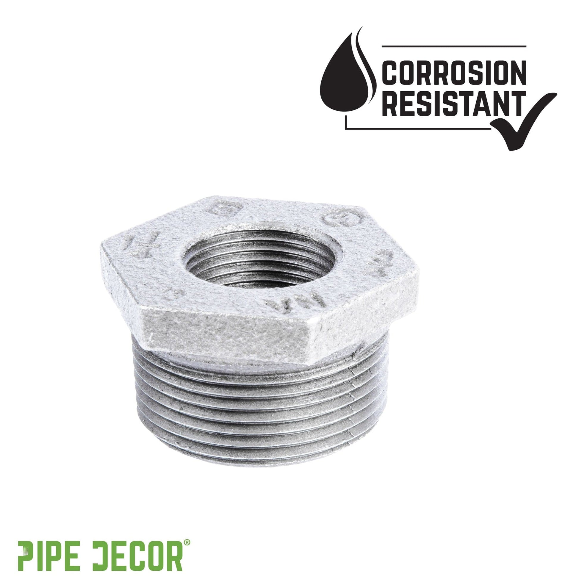 1 1/4 in. x 3/4 in. Galvanized Iron Bushing PIPE DECOR