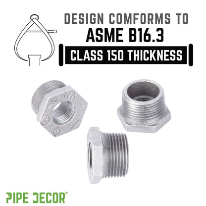 1  in. x 1/4 in. Galvanized Iron Bushing PIPE DECOR