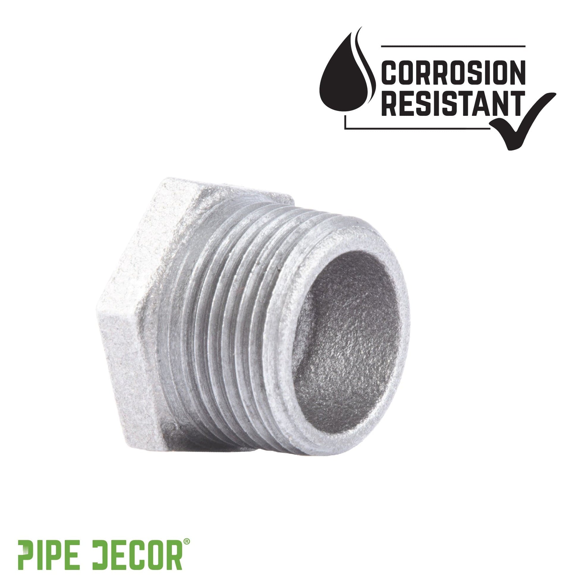 1  in. x 1/4 in. Galvanized Iron Bushing PIPE DECOR