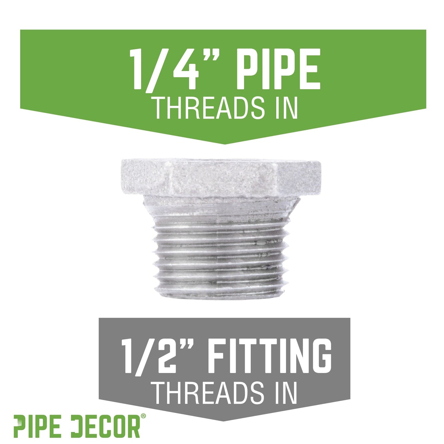 1/2 in. x 1/4 in. Galvanized Iron Bushing PIPE DECOR