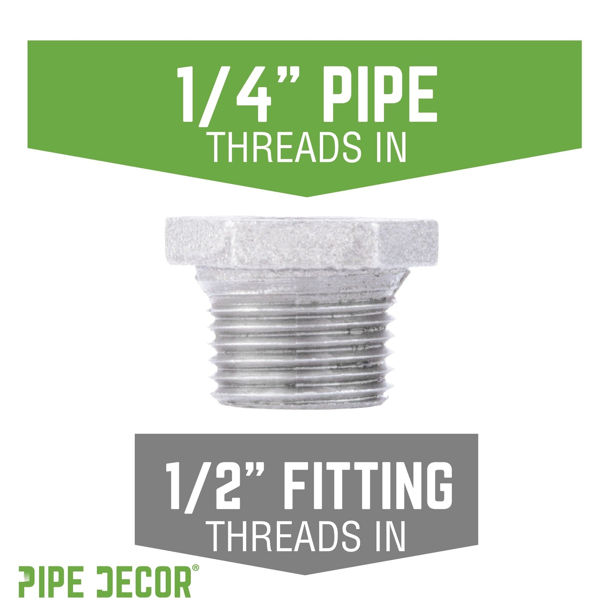 1/2 in. x 1/4 in. Galvanized Iron Bushing PIPE DECOR