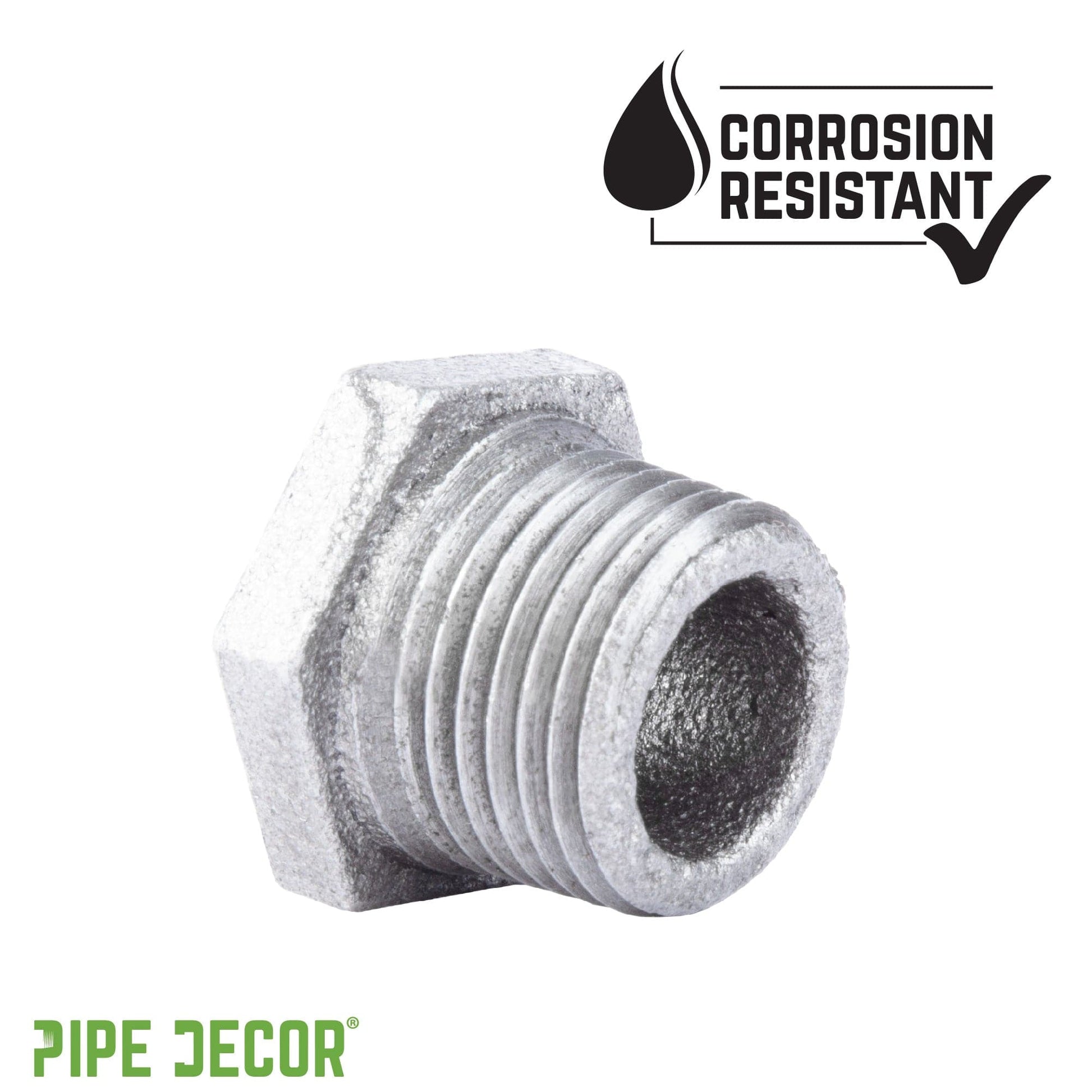 1/2 in. x 1/4 in. Galvanized Iron Bushing PIPE DECOR