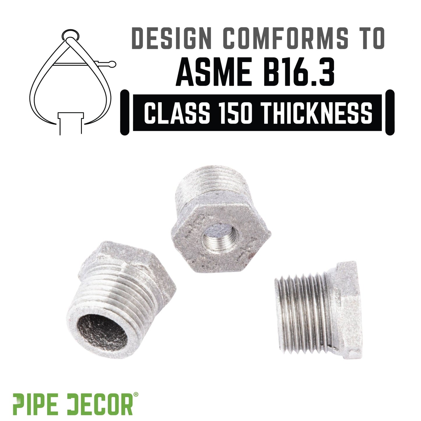 1/2 in. x 1/8 in. Galvanized Iron Bushing PIPE DECOR
