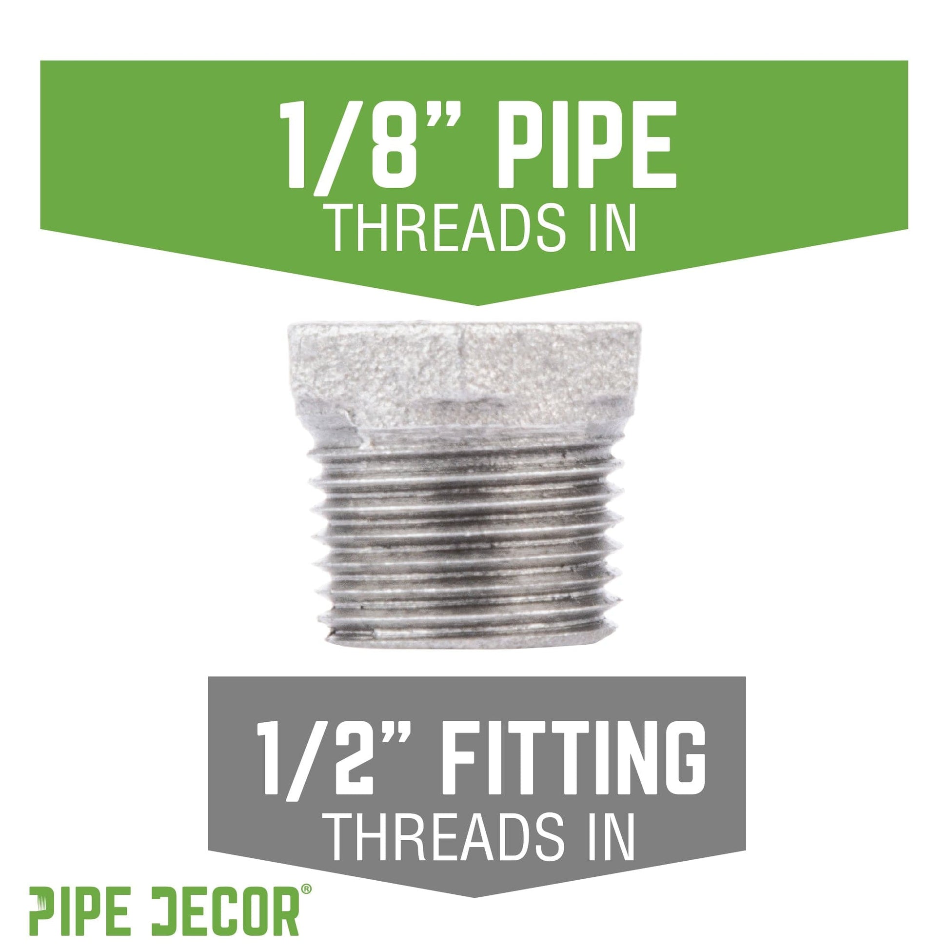 1/2 in. x 1/8 in. Galvanized Iron Bushing PIPE DECOR
