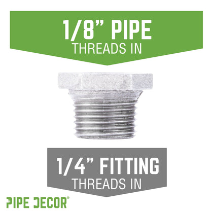 1/4 in. x  1/8 in. Galvanized Iron Bushing PIPE DECOR