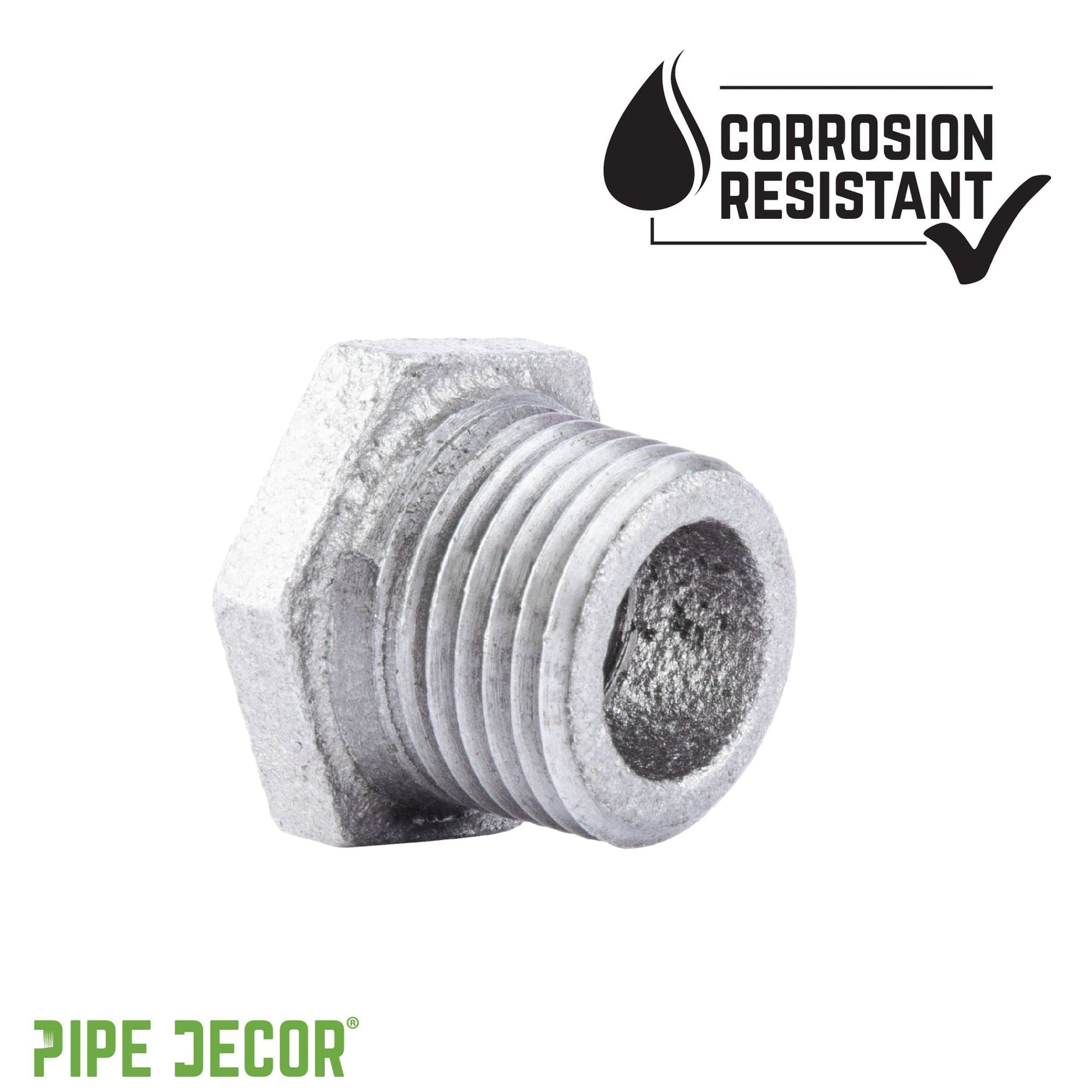 1/4 in. x  1/8 in. Galvanized Iron Bushing PIPE DECOR