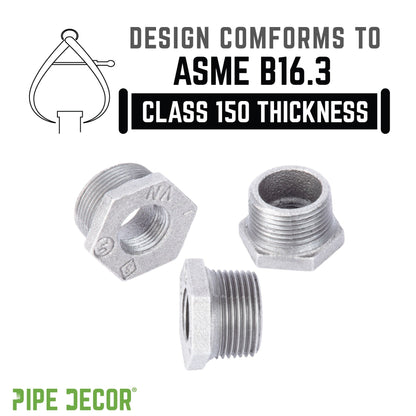 2 in. x 1 1/4 in. Galvanized Iron Bushing PIPE DECOR