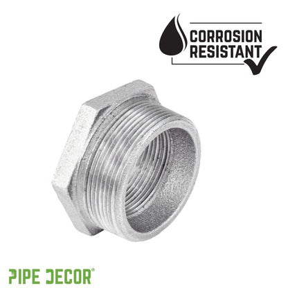 2 in. x 1 1/4 in. Galvanized Iron Bushing PIPE DECOR