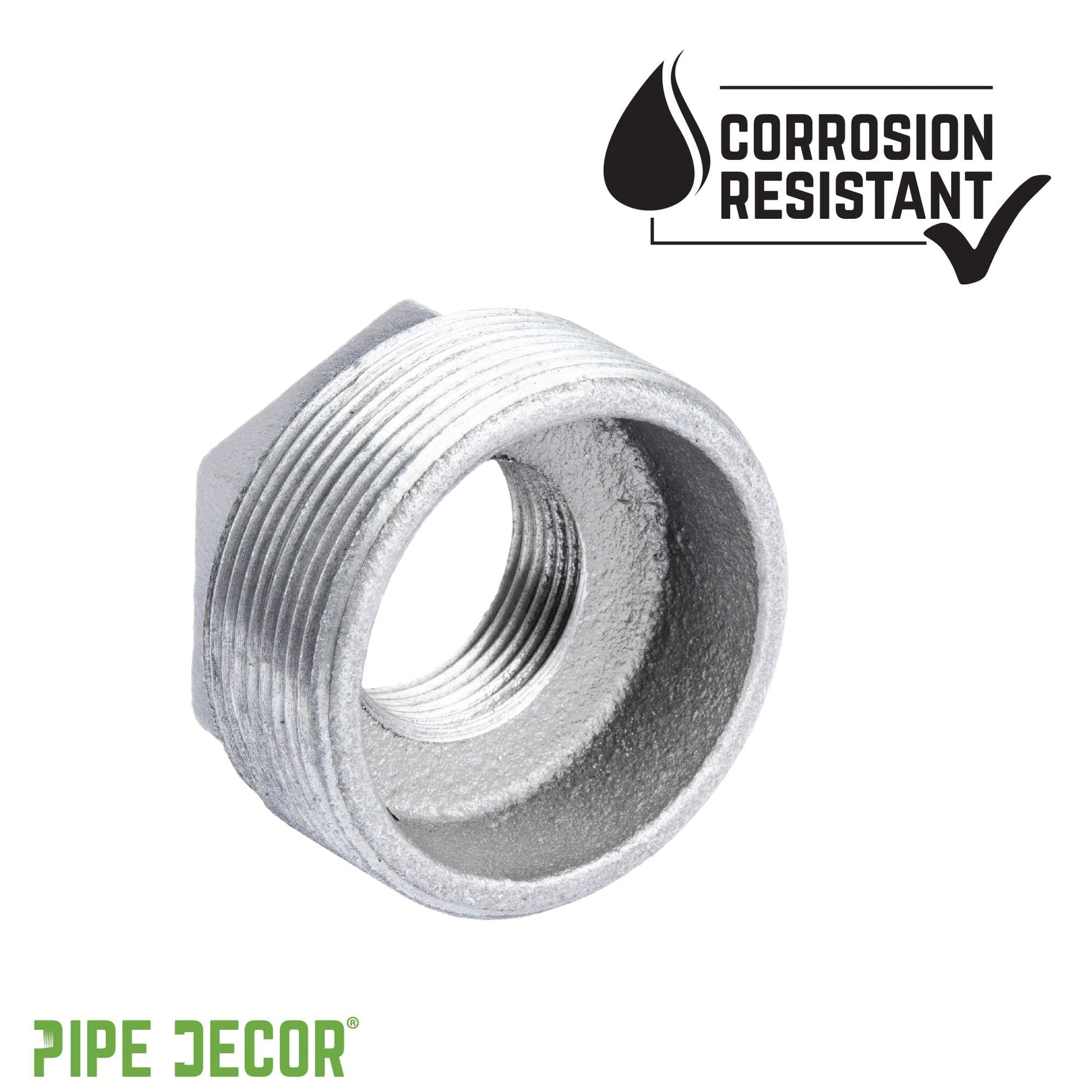 2 in. x 1 in. Galvanized Iron Bushing PIPE DECOR
