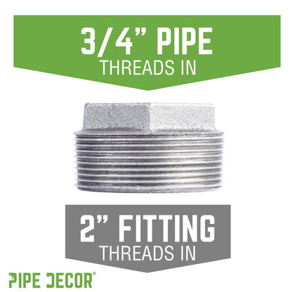 2 in. x 3/4 in. Galvanized Iron Bushing PIPE DECOR