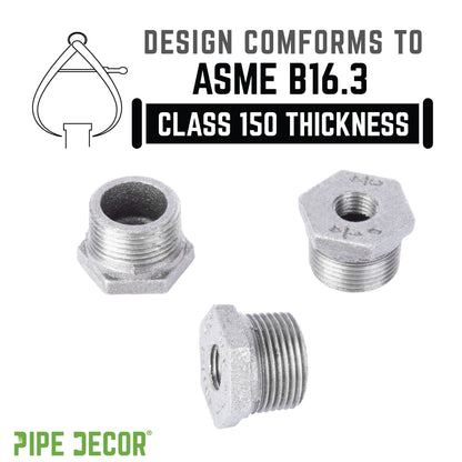 3/4 in. x 1/4 in. Galvanized Iron Bushing PIPE DECOR