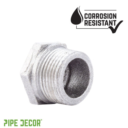 3/4 in. x 1/4 in. Galvanized Iron Bushing PIPE DECOR