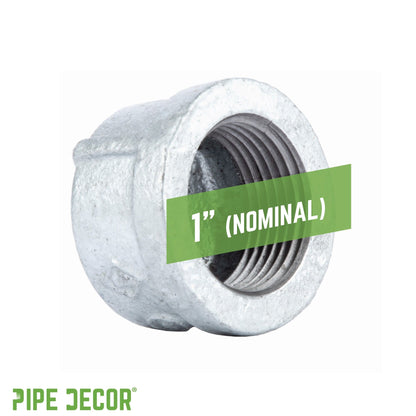 1 in. Galvanized Iron Cap PIPE DECOR