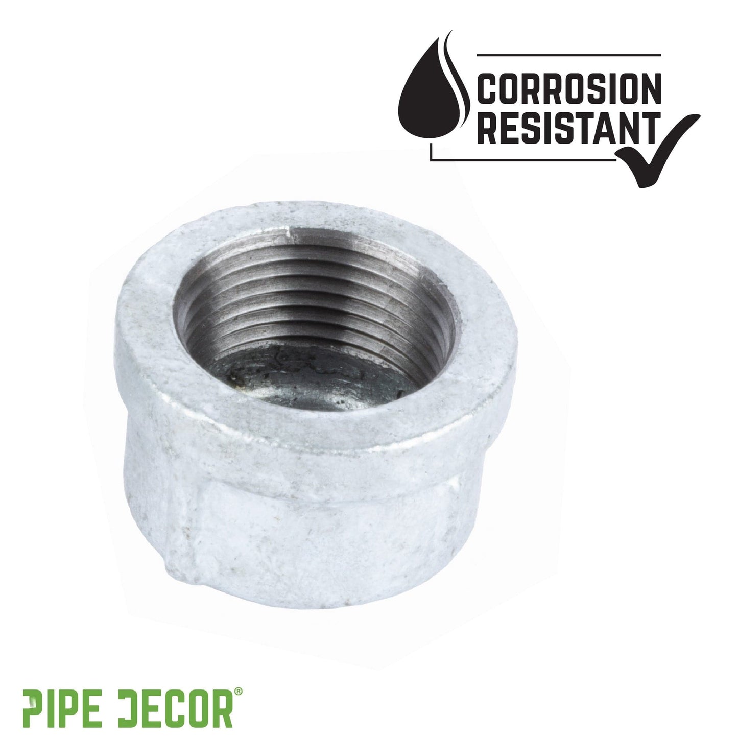 1 in. Galvanized Iron Cap PIPE DECOR
