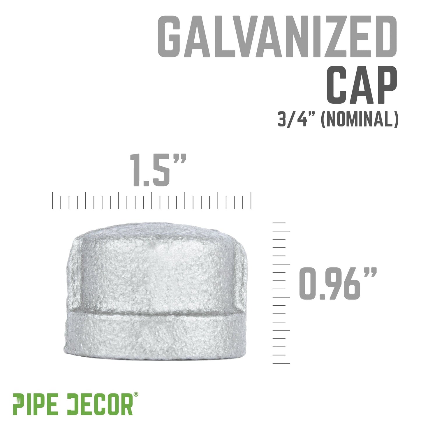 3/4 in. Galvanized Iron Cap PIPE DECOR