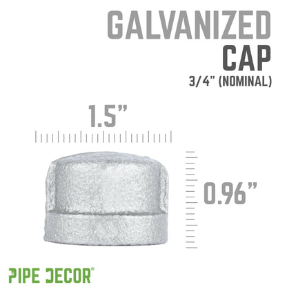3/4 in. Galvanized Iron Cap PIPE DECOR