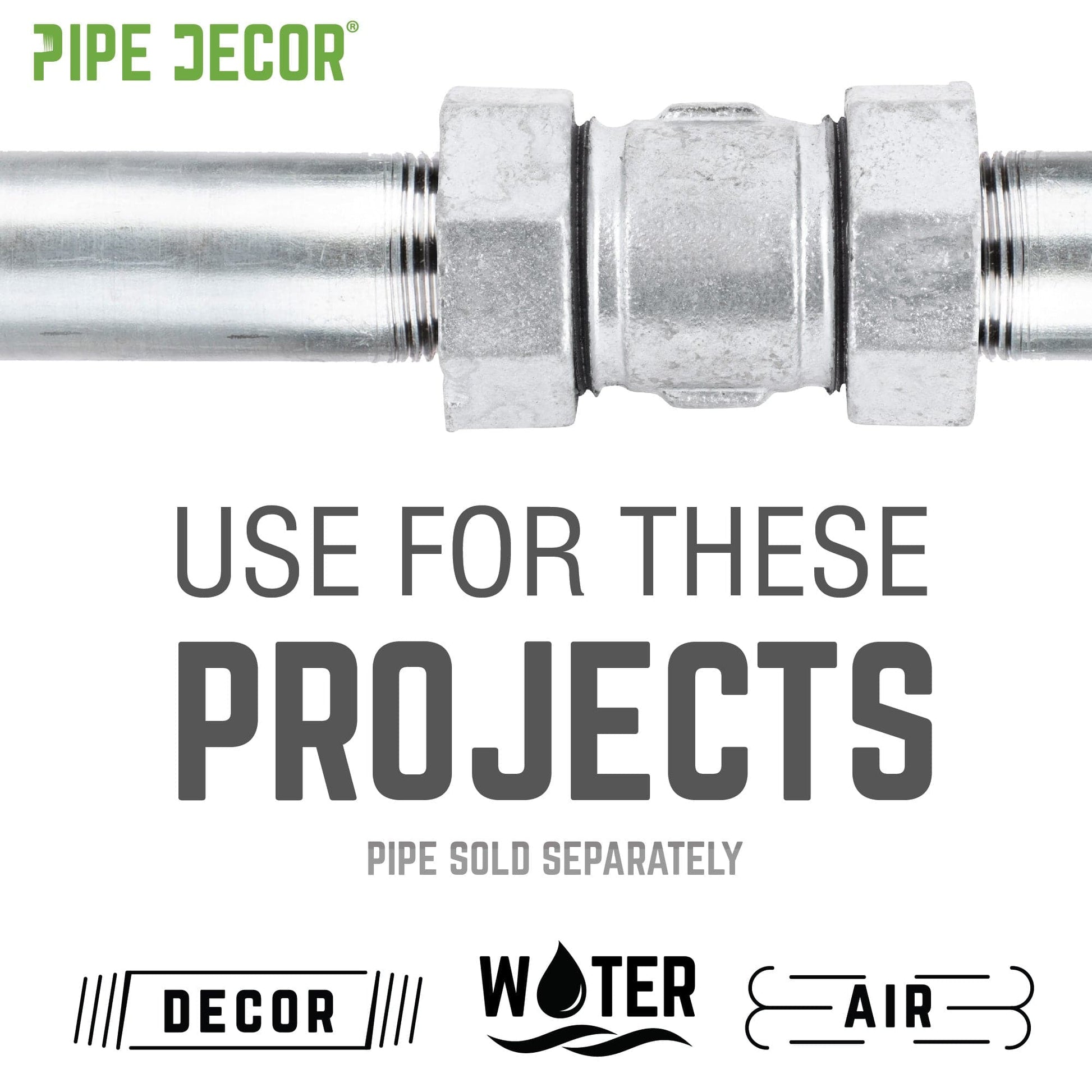 1 in. Galvanized Iron Compression Coupling PIPE DECOR