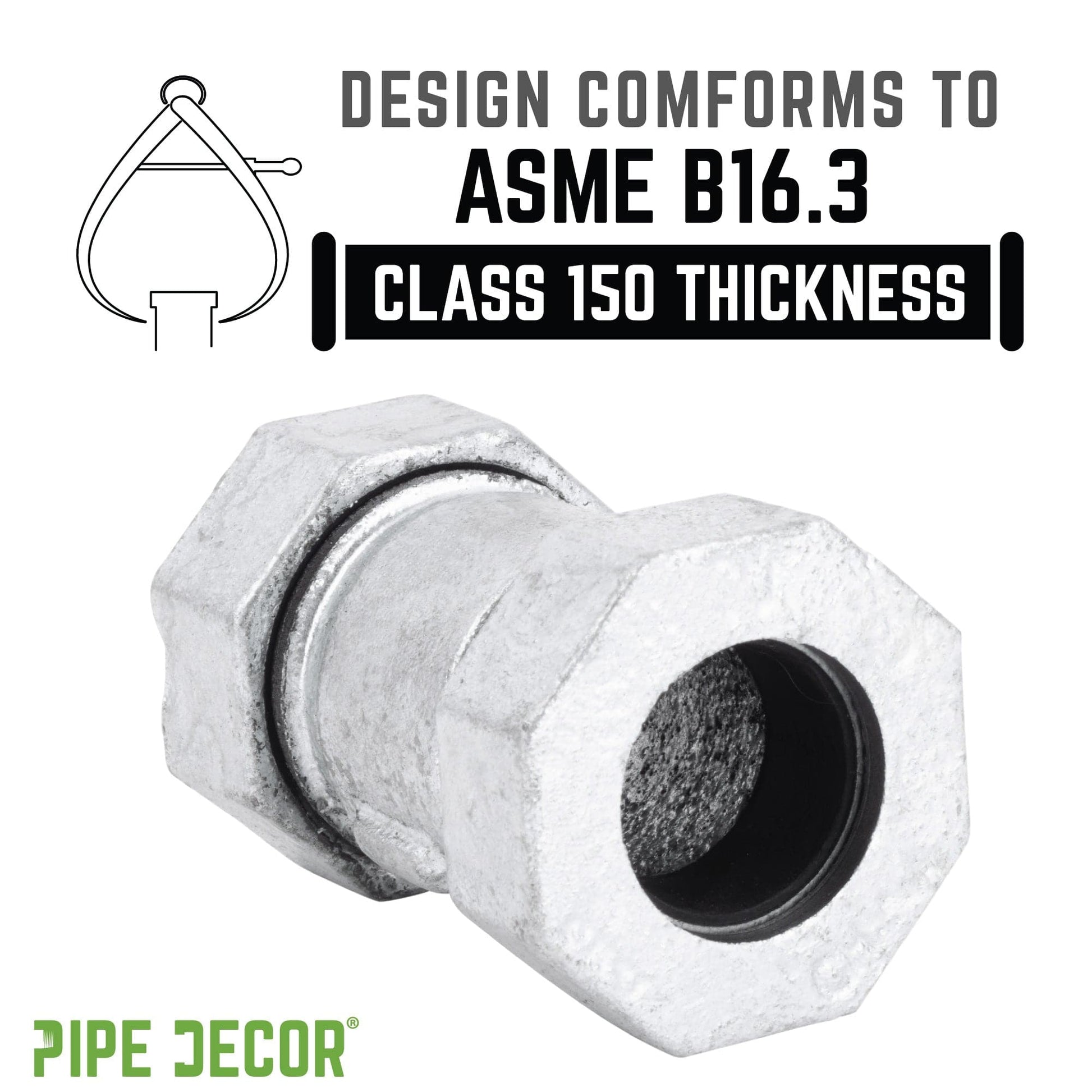 1 in. Galvanized Iron Compression Coupling PIPE DECOR