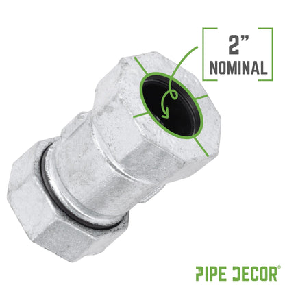 2 in. Galvanized Iron Compression Coupling PIPE DECOR