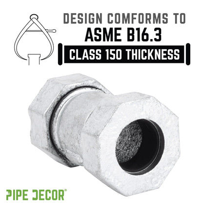 2 in. Galvanized Iron Compression Coupling PIPE DECOR