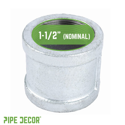 1 1/2 in. Galvanized Iron Coupling PIPE DECOR