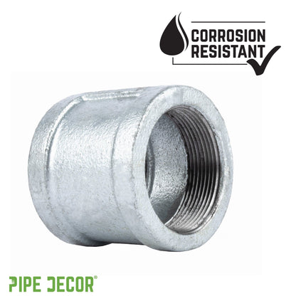 1 1/2 in. Galvanized Iron Coupling PIPE DECOR
