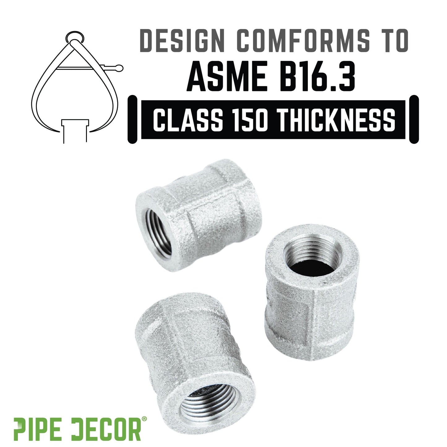 1/4 in. Galvanized Iron Coupling PIPE DECOR