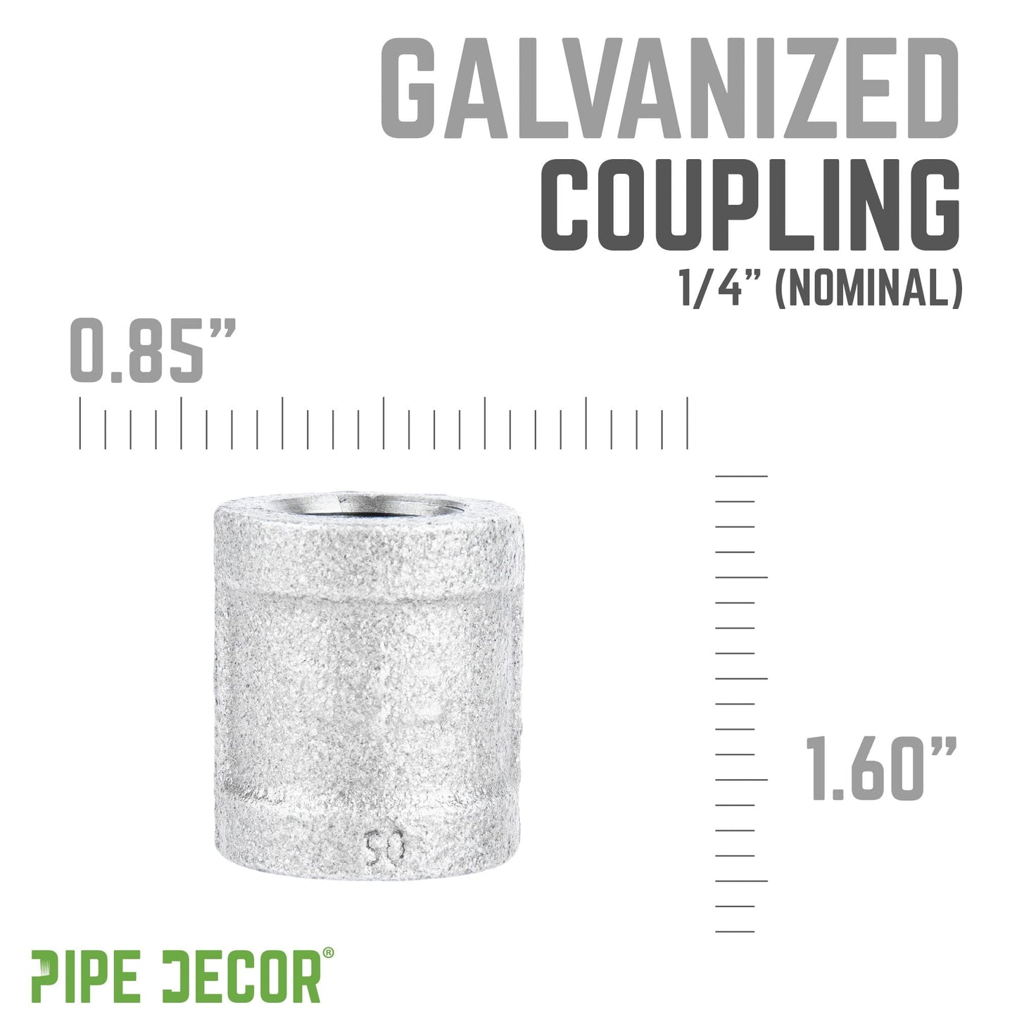 1/4 in. Galvanized Iron Coupling PIPE DECOR