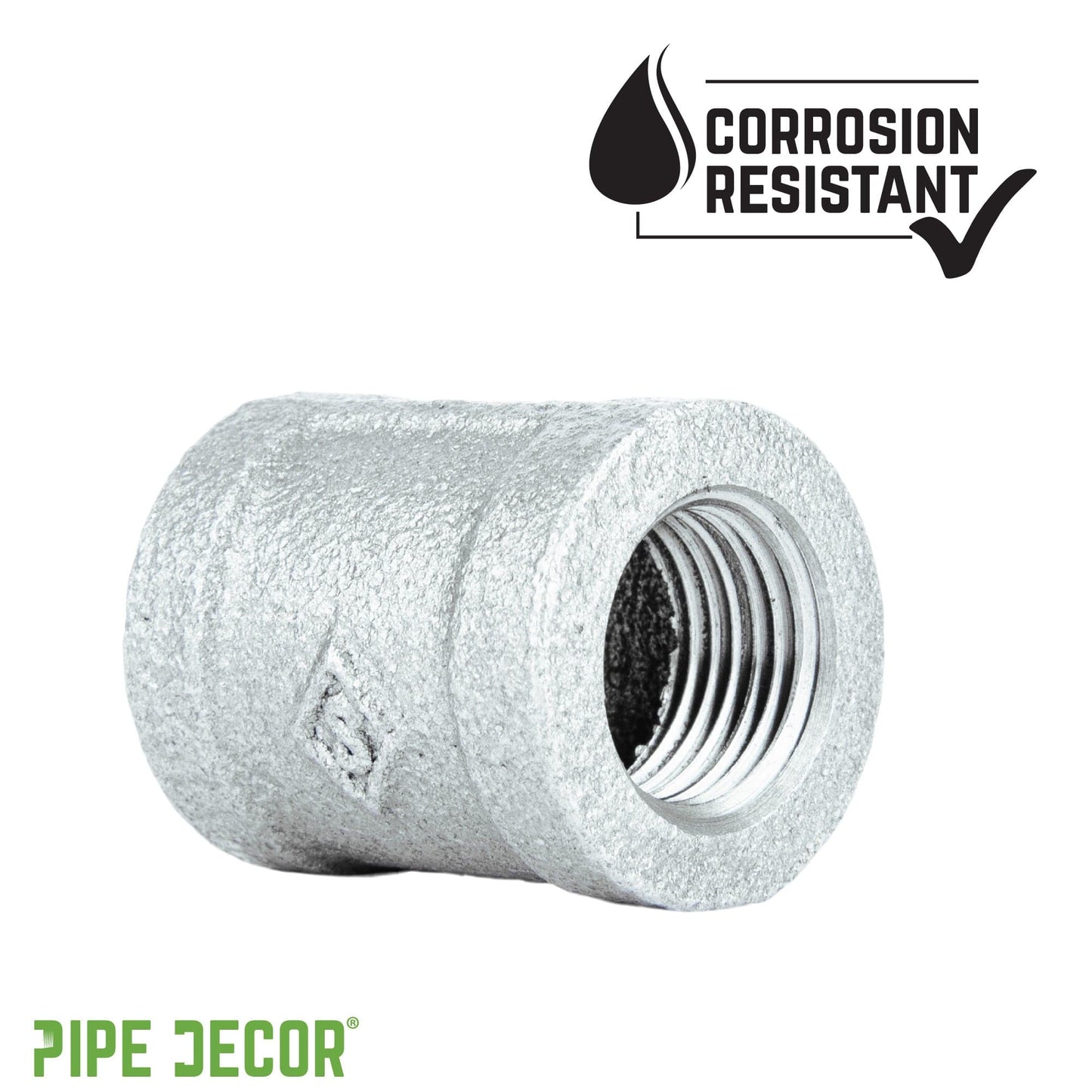 1/4 in. Galvanized Iron Coupling PIPE DECOR