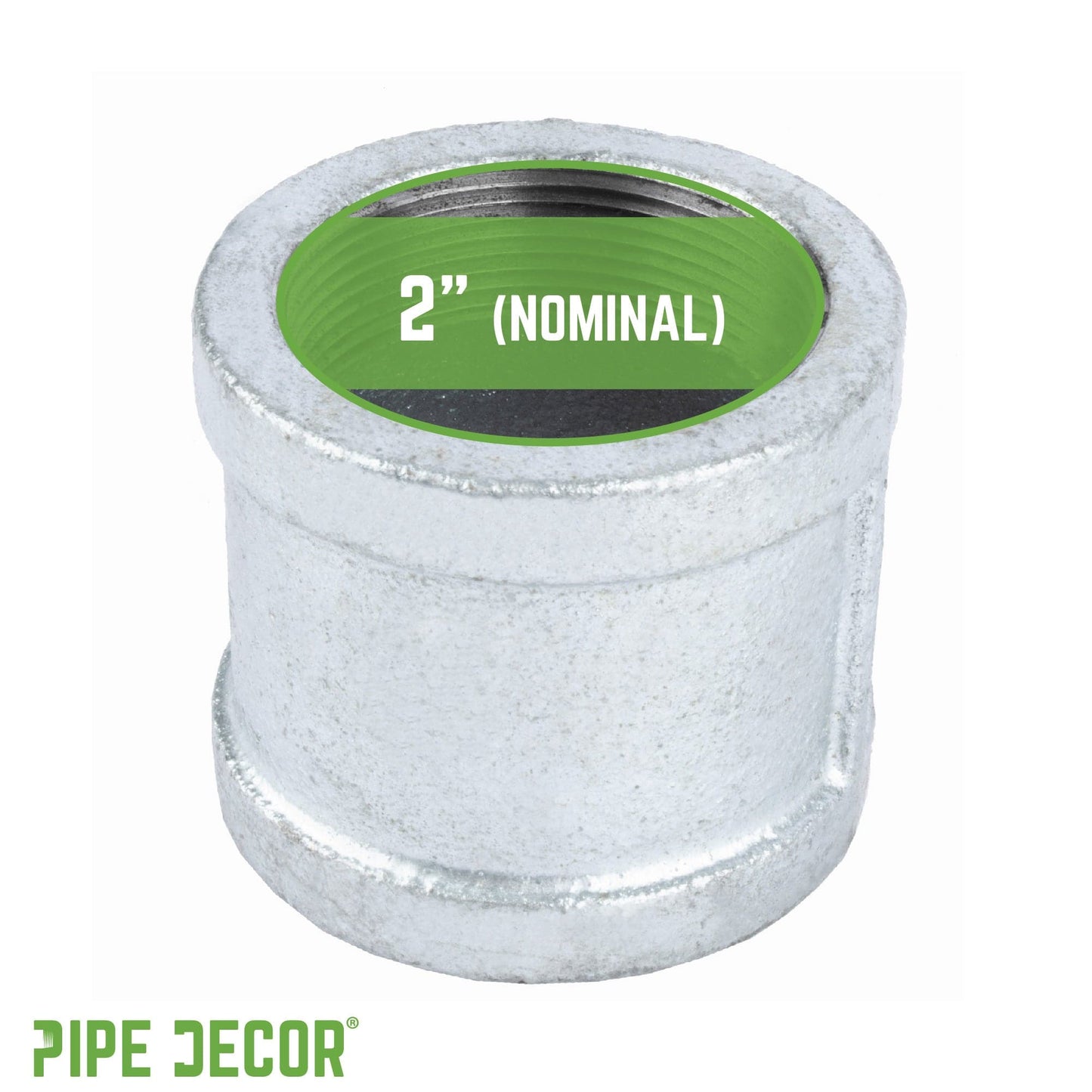 2 in. Galvanized Iron Coupling PIPE DECOR