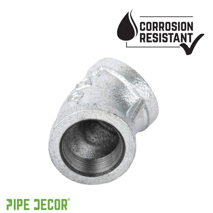 1 1/2 in.  Galvanized Iron 45 Degree Elbow PIPE DECOR