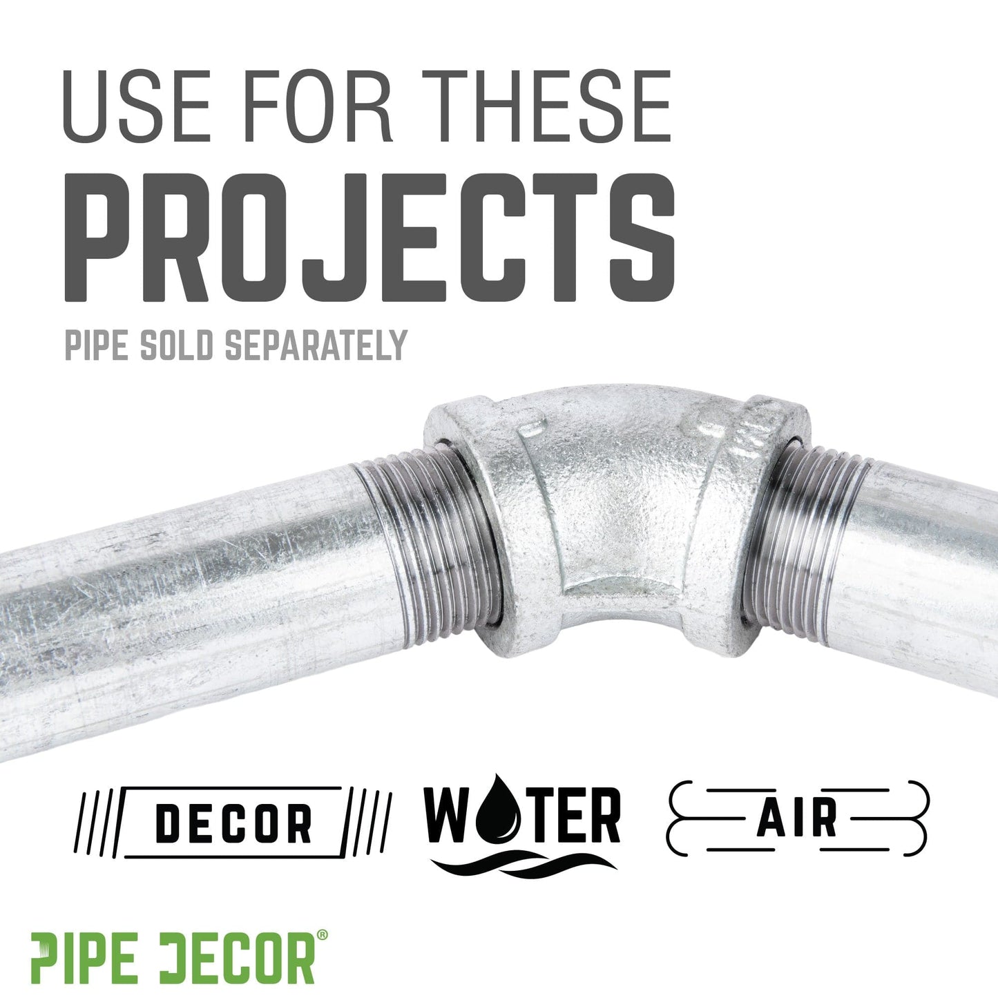 1 1/4 in. Galvanized Iron 45 Degree Elbow PIPE DECOR