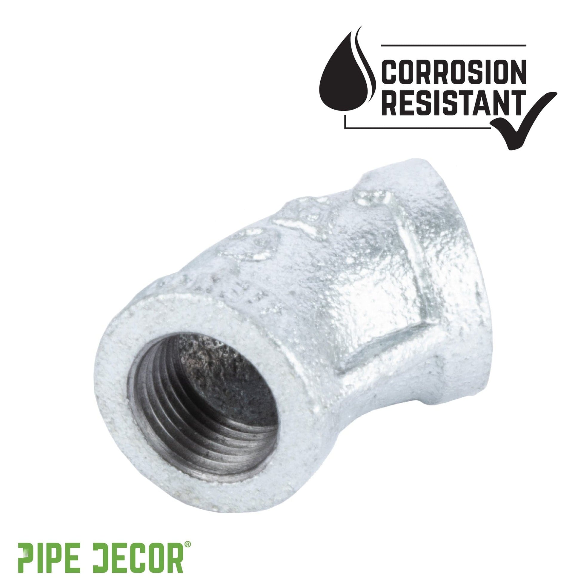 1/2 in. Galvanized Iron 45 Degree Elbow PIPE DECOR