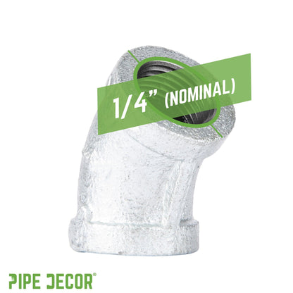 1/4 in.  Galvanized Iron 45 Degree Elbow PIPE DECOR
