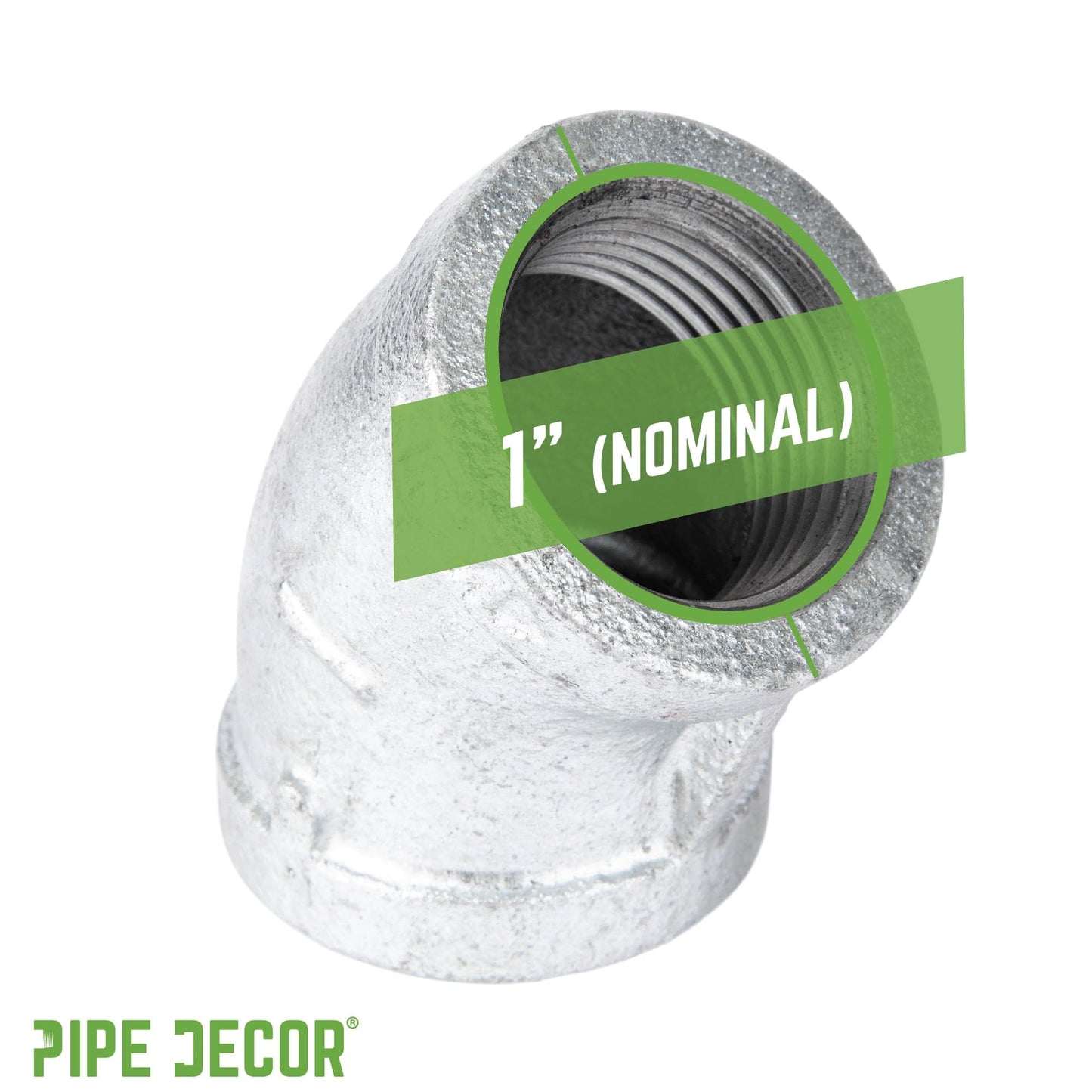 1 in. Galvanized Iron 45 Degree Elbow PIPE DECOR