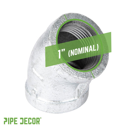 1 in. Galvanized Iron 45 Degree Elbow PIPE DECOR
