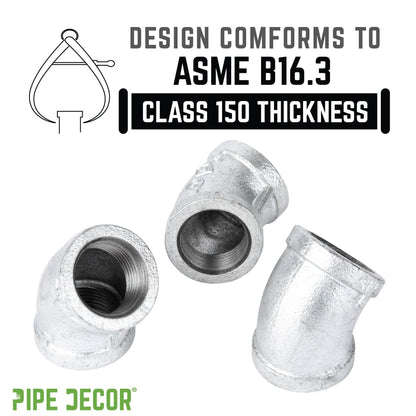 3/4 in. Galvanized Iron 45 Degree Elbow PIPE DECOR