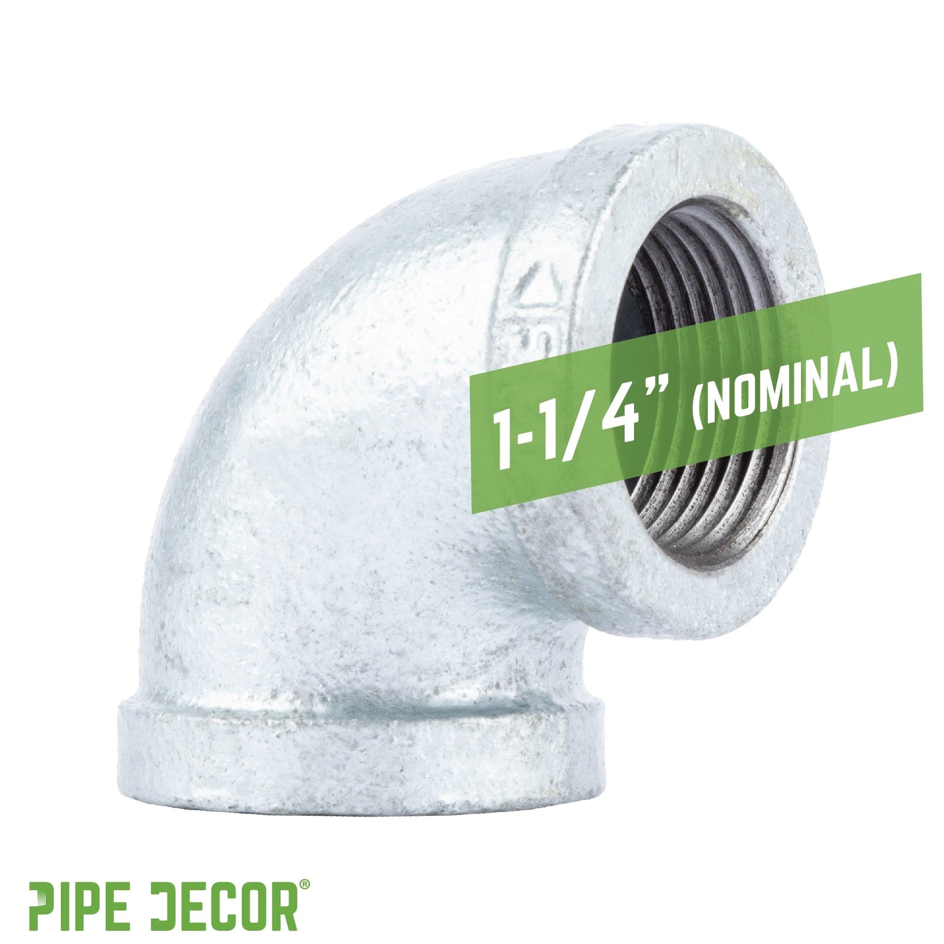 1 1/4 in. Galvanized Iron 90 Degree Elbow PIPE DECOR