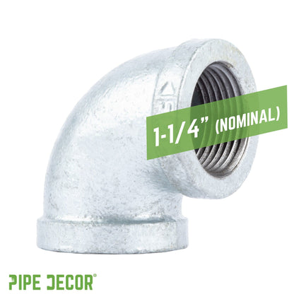 1 1/4 in. Galvanized Iron 90 Degree Elbow PIPE DECOR