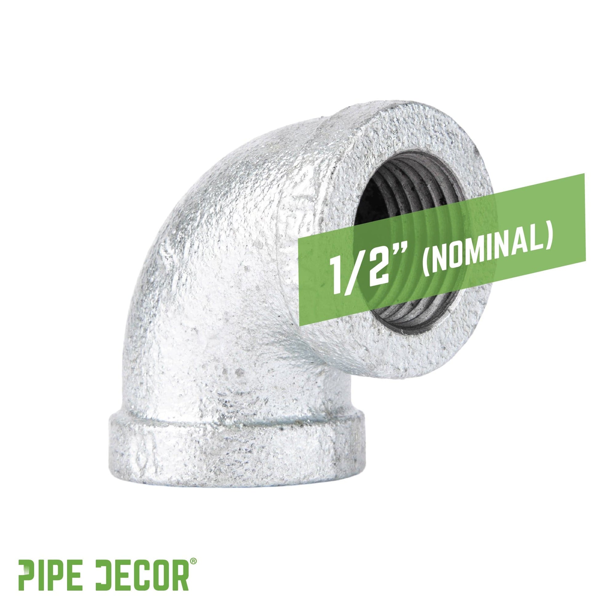 1/2 in. Galvanized Iron 90 Degree Elbow PIPE DECOR