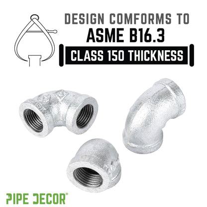 1/4 in. Galvanized Iron 90 Degree Elbow PIPE DECOR