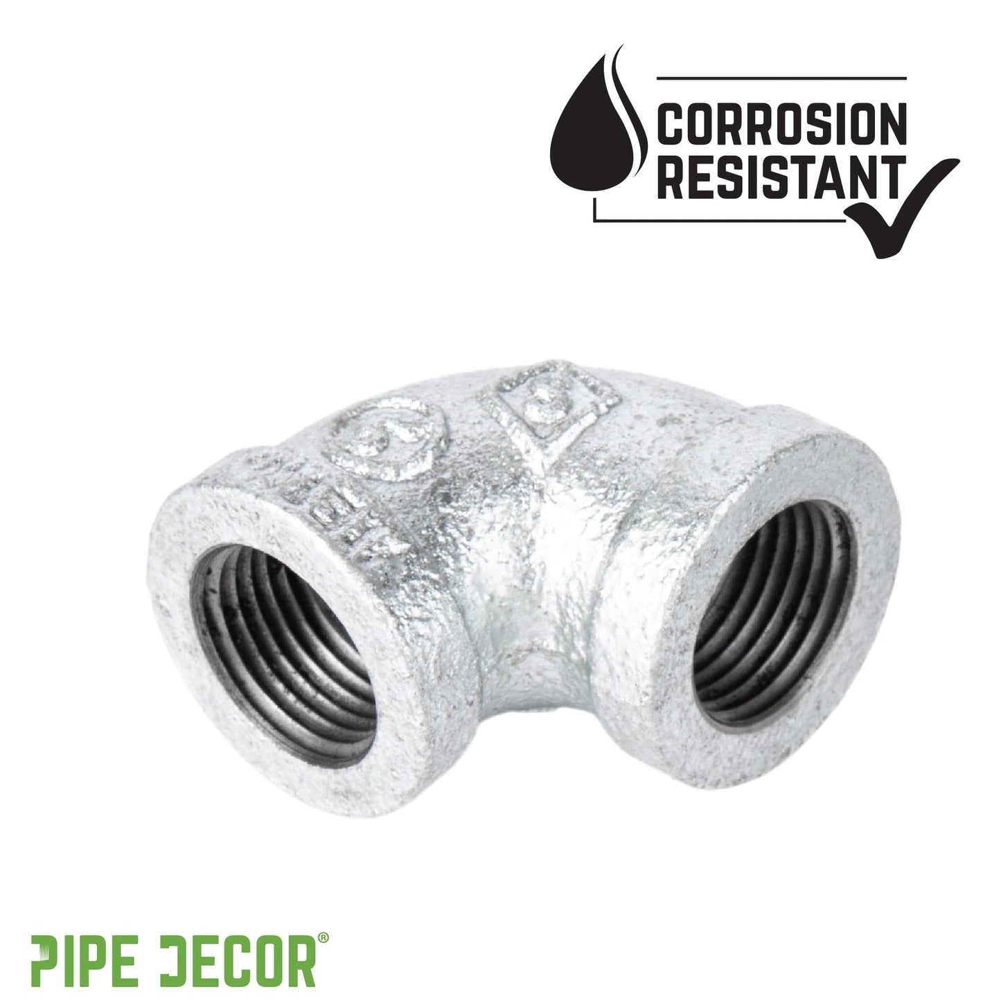 1/4 in. Galvanized Iron 90 Degree Elbow PIPE DECOR